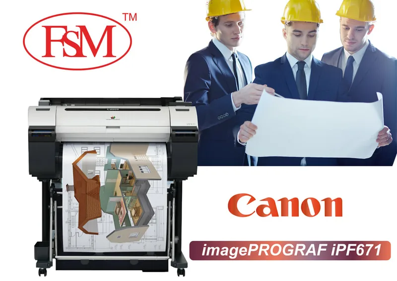 A1 Size Plotter Printer Canon IPF671 is ideal solution for CAD and GIS designed for excellent high quality results in efficient time