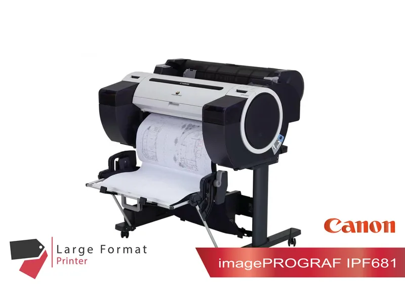 A1 Inkjet Plotter Printer Canon imagePROGRAF iPF681