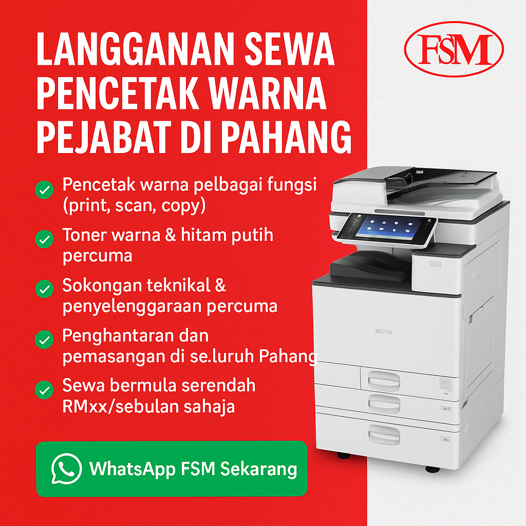 Langganan Sewa Pencetak Warna Pejabat di Pahang