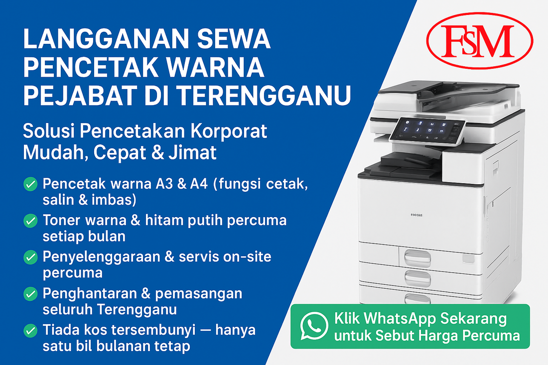 Langganan Sewa Pencetak Warna Pejabat di Terengganu